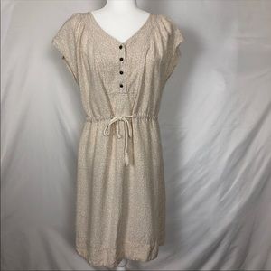Casual Linen Blend Merona Cream and White Dress